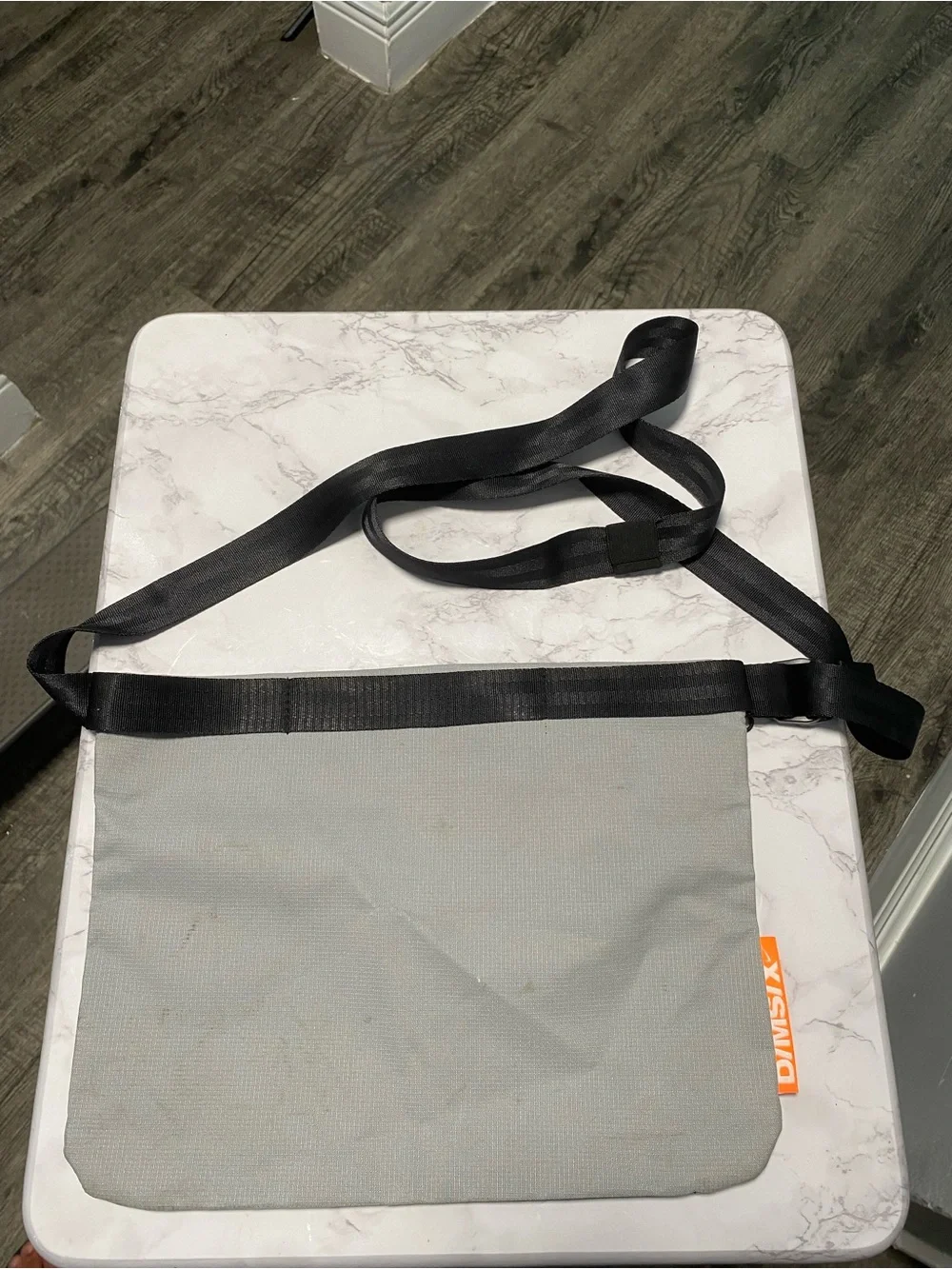Nike Tech Crossbody Bag Gray Warped Grid Print Adjustable Sling Pouch NWOT